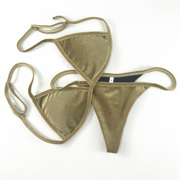 Tan Velour Swim - Picture 5 of 7